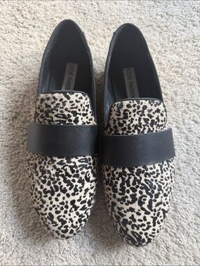 Steve Madden Leopard-Print Slip-On Loafers - Black & Cream